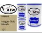 Preview: Nissan, Nugget Gold Metallic, 101: 500ml Lackdose + 500ml Klarlack + 250ml Härter - Set, von ATW Autoteile West.